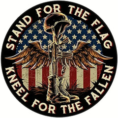 STAND FOR THE FLAG ,Kneel for the fallen patriotic American sticker 7x7