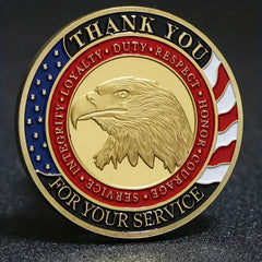 Honoring All Who Served Thank You for your service appreciation  Coin