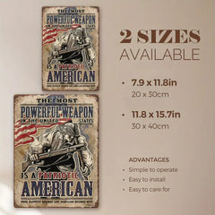 Patriotic American vintage wall art metal poster sign