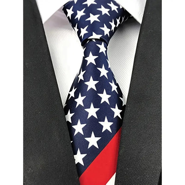 American Flag Tie, Patriotic Necktie, Stars and Stripes, USA Flag Tie, Red White and Blue