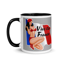VIVE LA FRANCE sexy funny French pin up 11oz ceramic coffee mug